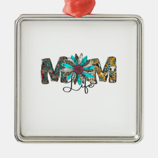 Ornement Carré Argenté Maman Vie