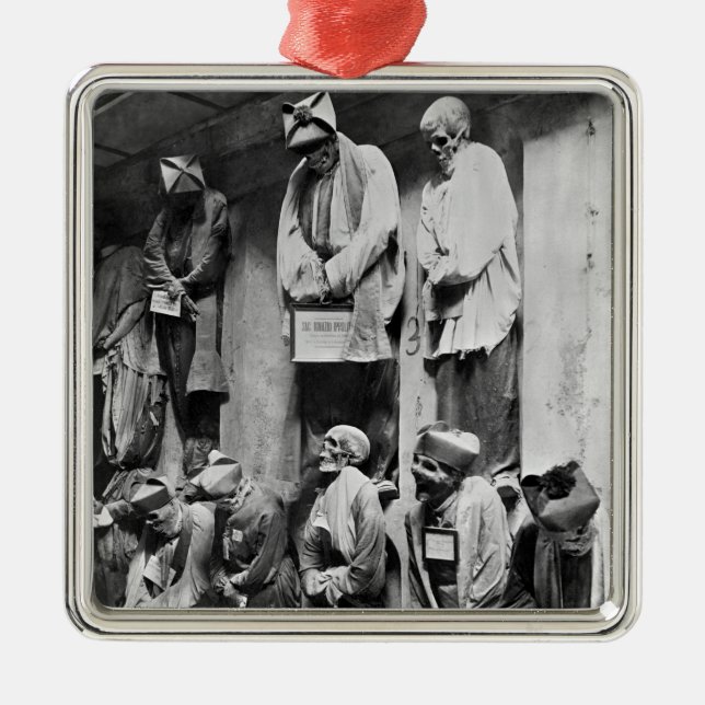 Ornement Carré Argenté Mamans des catacombes à Palerme, Italie (Devant)