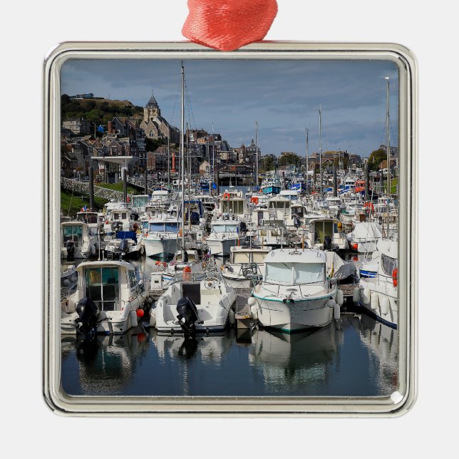 Ornement Carré Argenté Marina du Tréport en France (Devant)