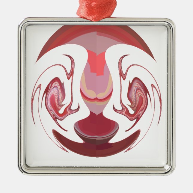 Ornement Carré Argenté Maroon Majesty : Rustic Radiance Texté Africain (Devant)