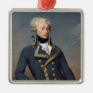 Ornement Carré Argenté Marquis de Lafayette Ornament - Lafayette Noël
