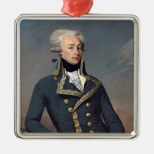 Ornement Carré Argenté Marquis de Lafayette Ornament - Lafayette Noël (Devant)