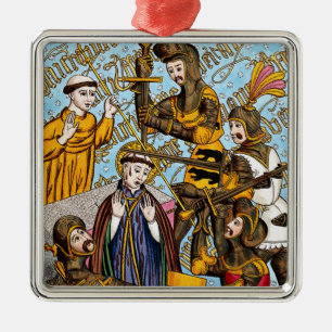 Ornement Carré Argenté Martyre de saint Thomas Becket (M 031)