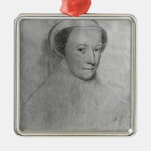 Ornement Carré Argenté Mary, reine des Ecossais dans le deuil blanc, 1560