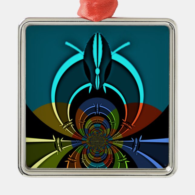 Ornement Carré Argenté Masaï couleurs Hakuna Matata (Devant)