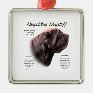 Ornement Carré Argenté Mastiff napolitain (acajou)
