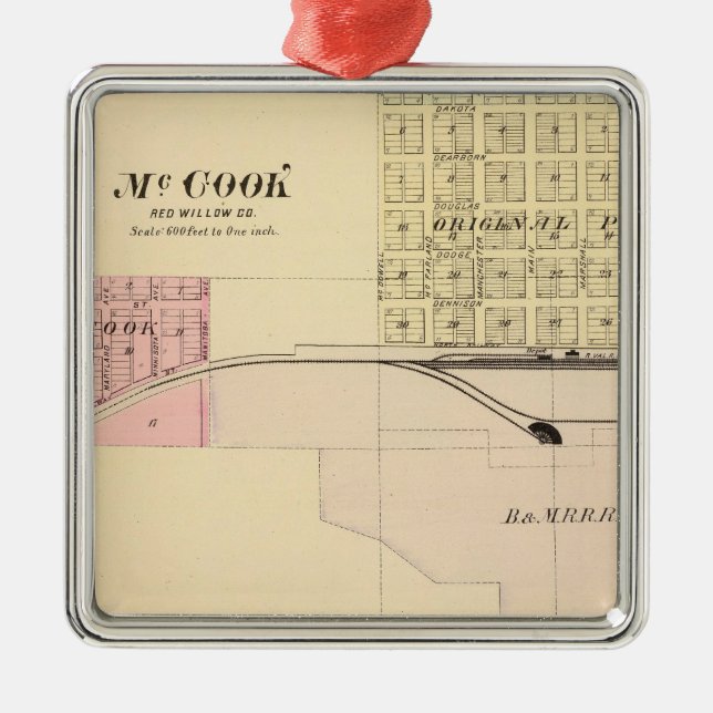 Ornement Carré Argenté McCook, Nébraska (Devant)