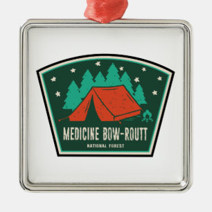 Ornement Carré Argenté Medicine Bow-Routt Camping forestier national