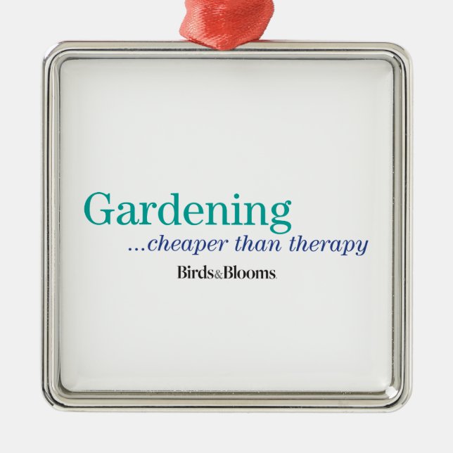 Ornement Carré Argenté Meilleur marché que la thérapie (Devant)