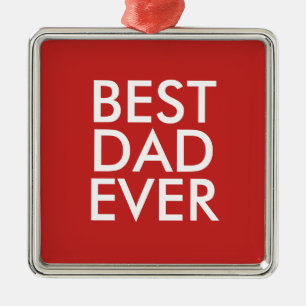 Ornement Carré Argenté Meilleur papa   Idée cadeau de Noël
