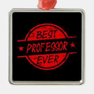 Ornement Carré Argenté Meilleur professeur Ever Red