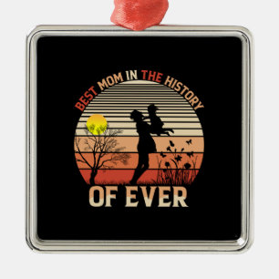 Ornement Carré Argenté Meilleure Maman De L'Histoire