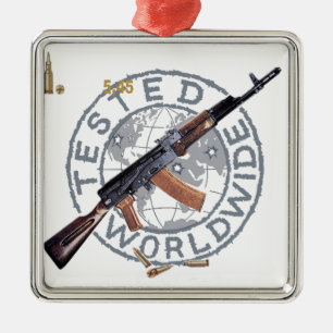 ORNEMENT CARRÉ ARGENTÉ MILITAIRES RUSSES RARES D'ARME À FEU DE