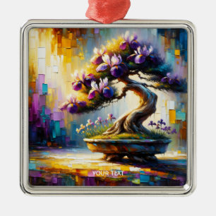 Ornement Carré Argenté Mini arbre violet mou Imaginaire