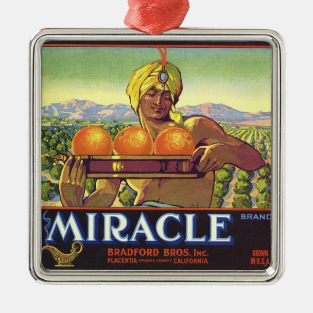 Ornement Carré Argenté Miracle Genie (Devant)