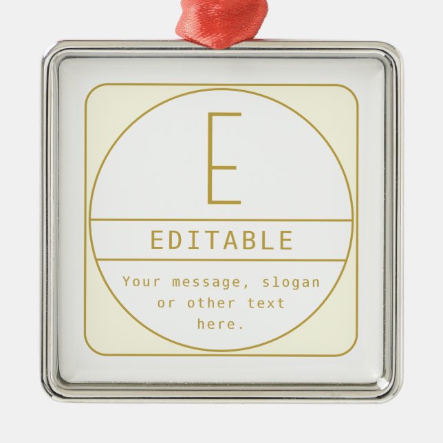 Ornement Carré Argenté Modèle de conception rétro-moderne éditable or et  (Devant)