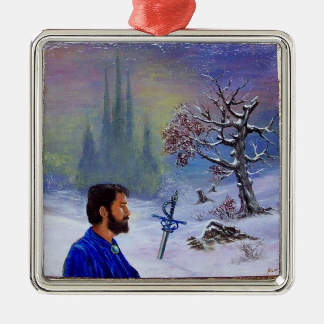 Ornement Carré Argenté Modèle de photo de fruits de la Renaissance floren (Devant)