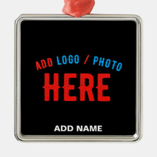 ORNEMENT CARRÉ ARGENTÉ MODERNE ET MODERNE PERSONNALISABLE NOIR VÉRIFIÉ