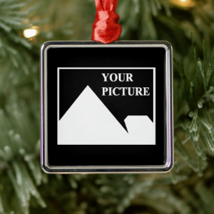 Ornement Carré Argenté Moderne simple Créez votre propre image Mariage