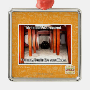 Ornement Carré Argenté Mon temple est préparé