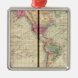 Ornement Carré Argenté Monde
