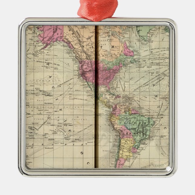 Ornement Carré Argenté Monde (Devant)