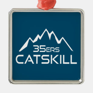 Ornement Carré Argenté Montagne Catskill 35er