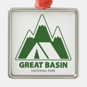 Ornement Carré Argenté Montagnes du Great Basin National Park Camping