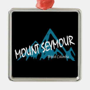 Ornement Carré Argenté Montagnes du mont Seymour