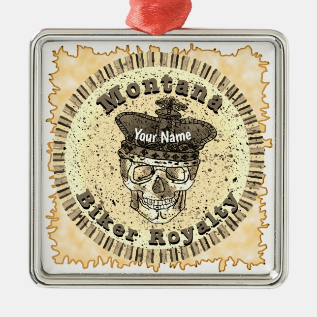 Ornement Carré Argenté Montana Biker  (Devant)