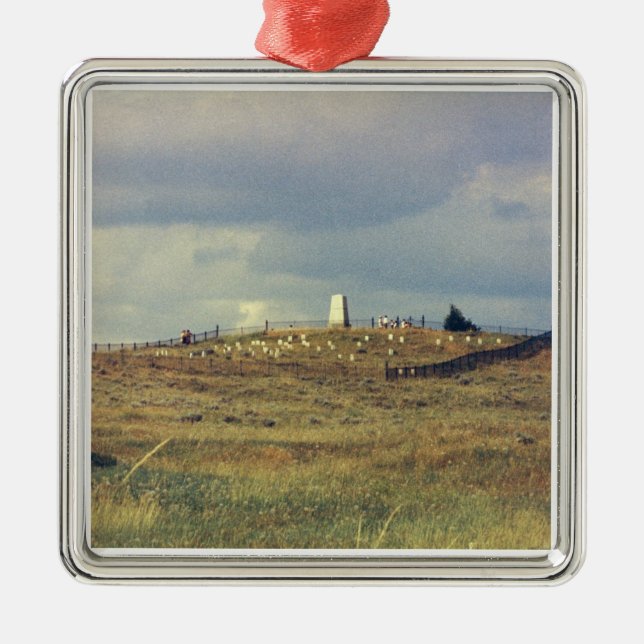 Ornement Carré Argenté Monument national de champ de bataille de Little (Devant)