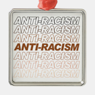 Ornement Carré Argenté Motif anti-racisme