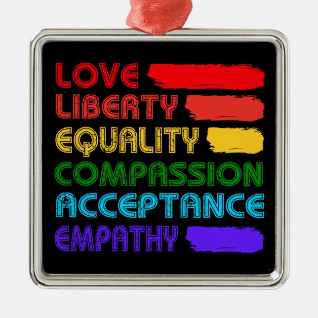 Ornement Carré Argenté Mots Pour Vivre Par (Devant)