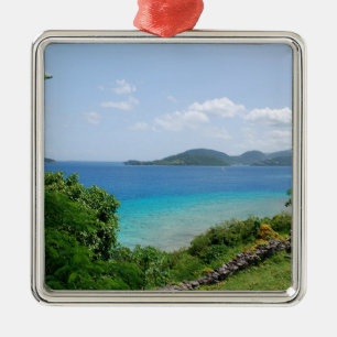 Ornement Carré Argenté Moulin de sucre, île de St John, USVI