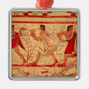 Ornement Carré Argenté Musiciens d'Etruscan