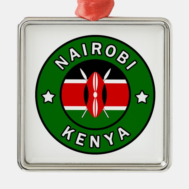 Ornement Carré Argenté Nairobi Kenya (Devant)