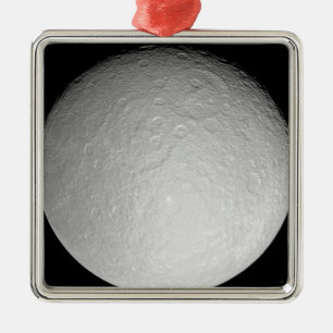 Ornement Carré Argenté Nandou glacial de la lune de Saturn