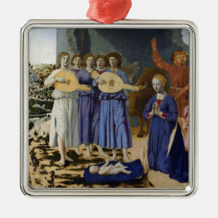 Ornement Carré Argenté NATIVITÉ DE JÉSUS, LES ANGES par PIERO DELLA FRANC