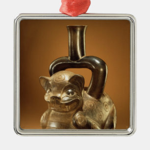 Ornement Carré Argenté Navire avec le puma, culture de Chavin, c.90 AVANT