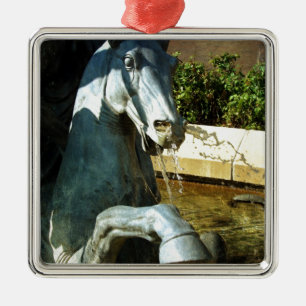 Ornement Carré Argenté Neptune's Horse, Plaza Fountain Detail 2