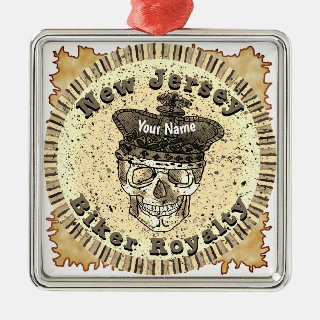 Ornement Carré Argenté New Jersey Biker  (Devant)