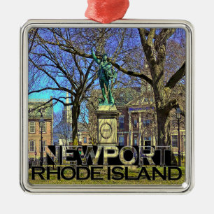 Ornement Carré Argenté Newport