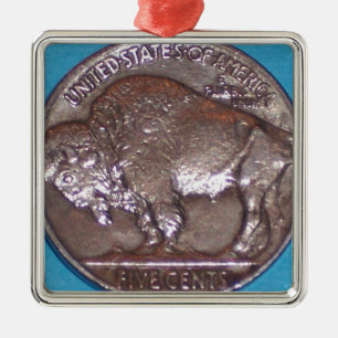 Ornement Carré Argenté Nickel Buffalo