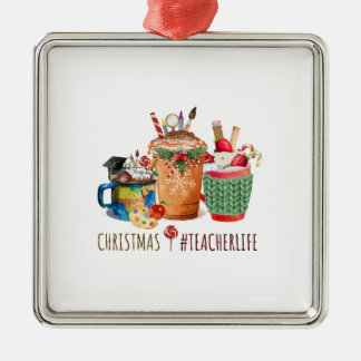 Ornement Carré Argenté Noël