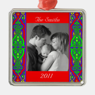 Ornement Carré Argenté Noël