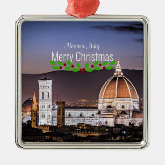 Ornement Carré Argenté Noël, Florence, Italie