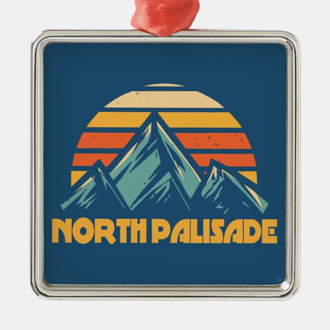 Ornement Carré Argenté North Palisade California Retro Turquoise (Devant)