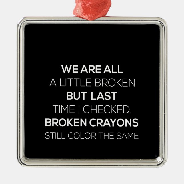 Ornement Carré Argenté nous sommes un mur un peu cassé mais dernier temps (Devant)