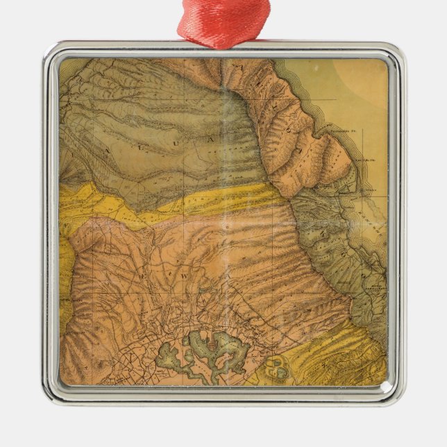 Ornement Carré Argenté Oahu, îles Hawaïennes (Devant)