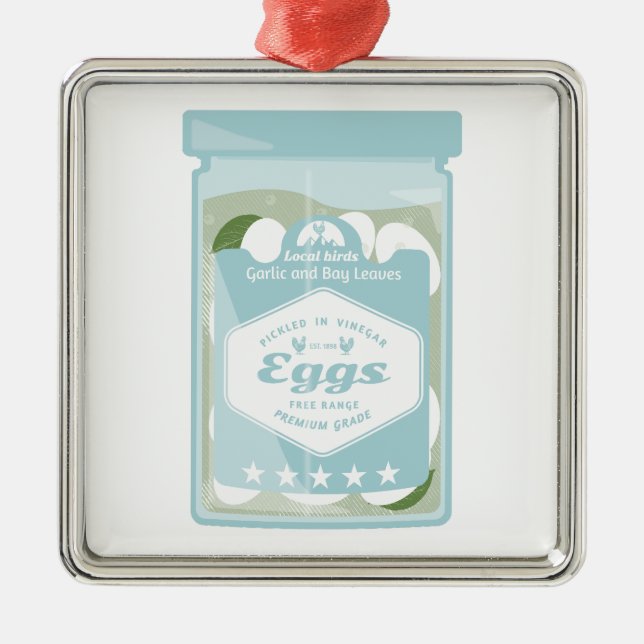 Ornement Carré Argenté OEufs chiches (Devant)